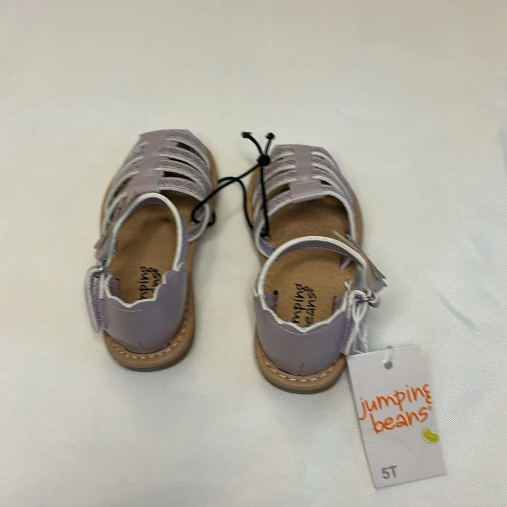 Jumping Beans Toddler Sandals Secure Strap Butterfly Detail Purple Girl 5T NWT